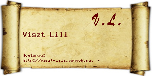 Viszt Lili névjegykártya